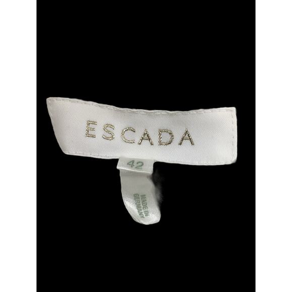 Escada Dress Women’s SZ 12 Sheath Style Sleeveless Boucle Midi Back Zipper White - Picture 4 of 4